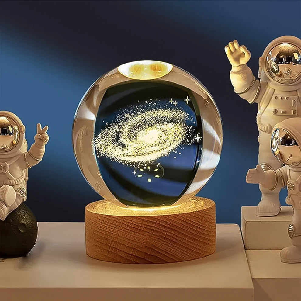 3D Crystal Galaxy Lamp Ball – LED Light Sphere (Assorted Design)