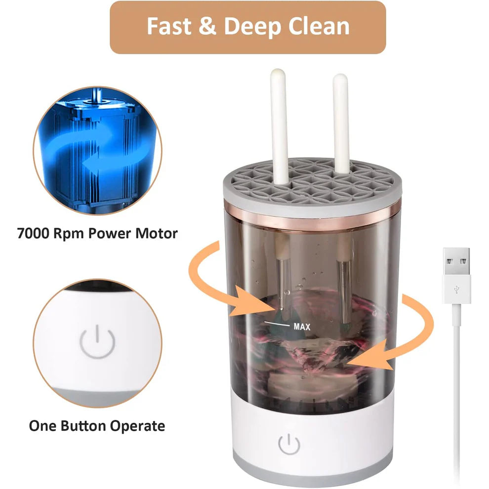 Automatic Makeup Brush Cleaner – Electric USB-Powered Cleaner & Dryer (1 Pc)