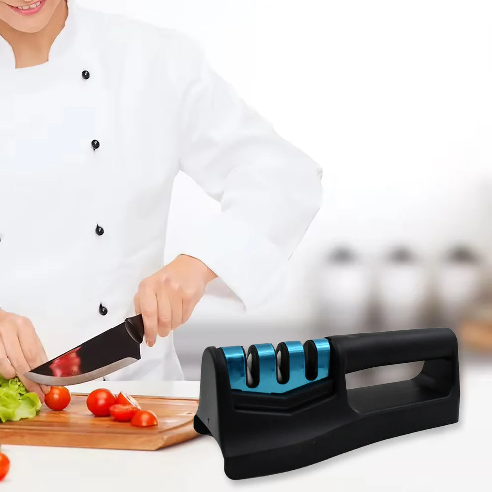 3-Stage Kitchen Knife Sharpener – Handheld Tool for Chef, Pocket & Kitchen Knives (1 Pc)