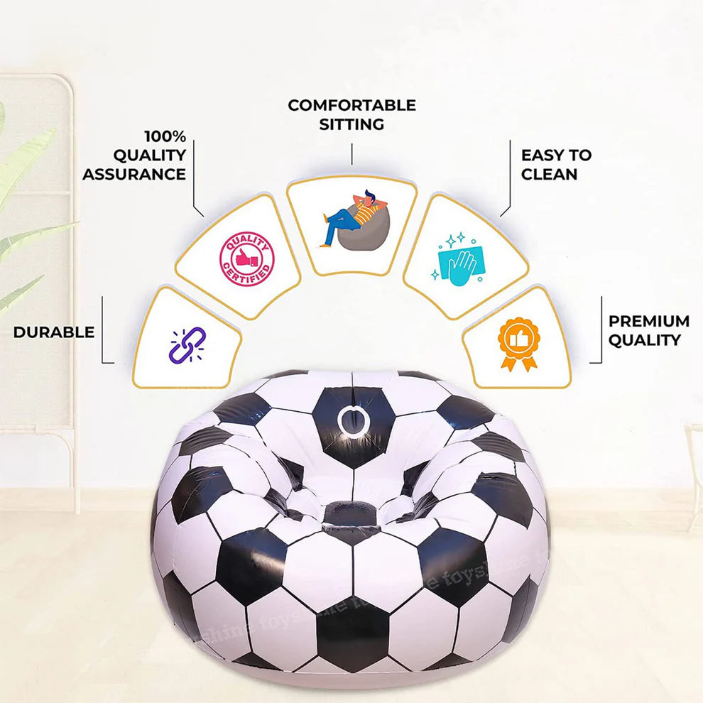 Inflatable Football Chair Sofa for Kids & Adults – Foldable, Lightweight & Portable (110x80 cm)