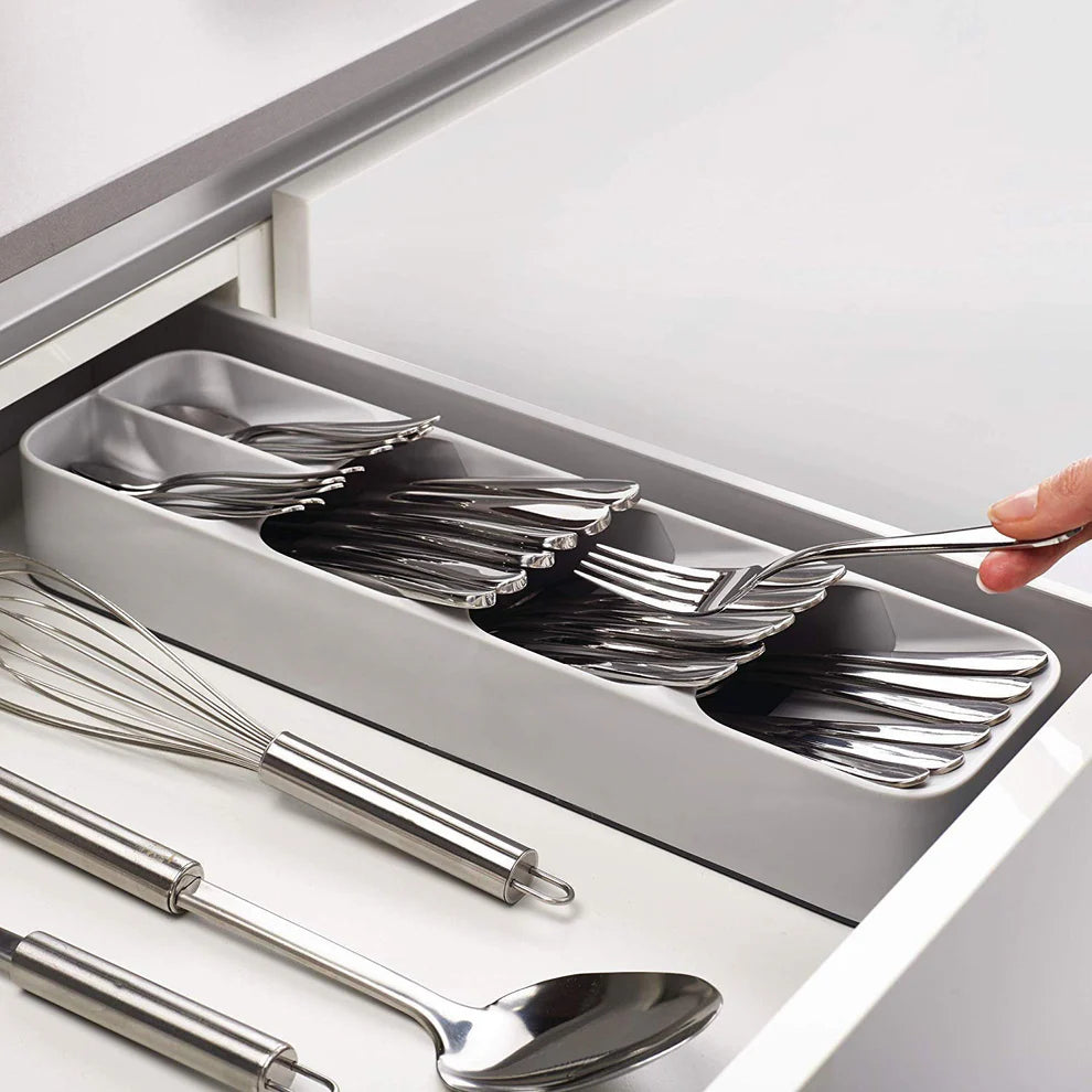 Compact Space-Saving Cutlery Organizer Tray – Kitchen Drawer Storage Box