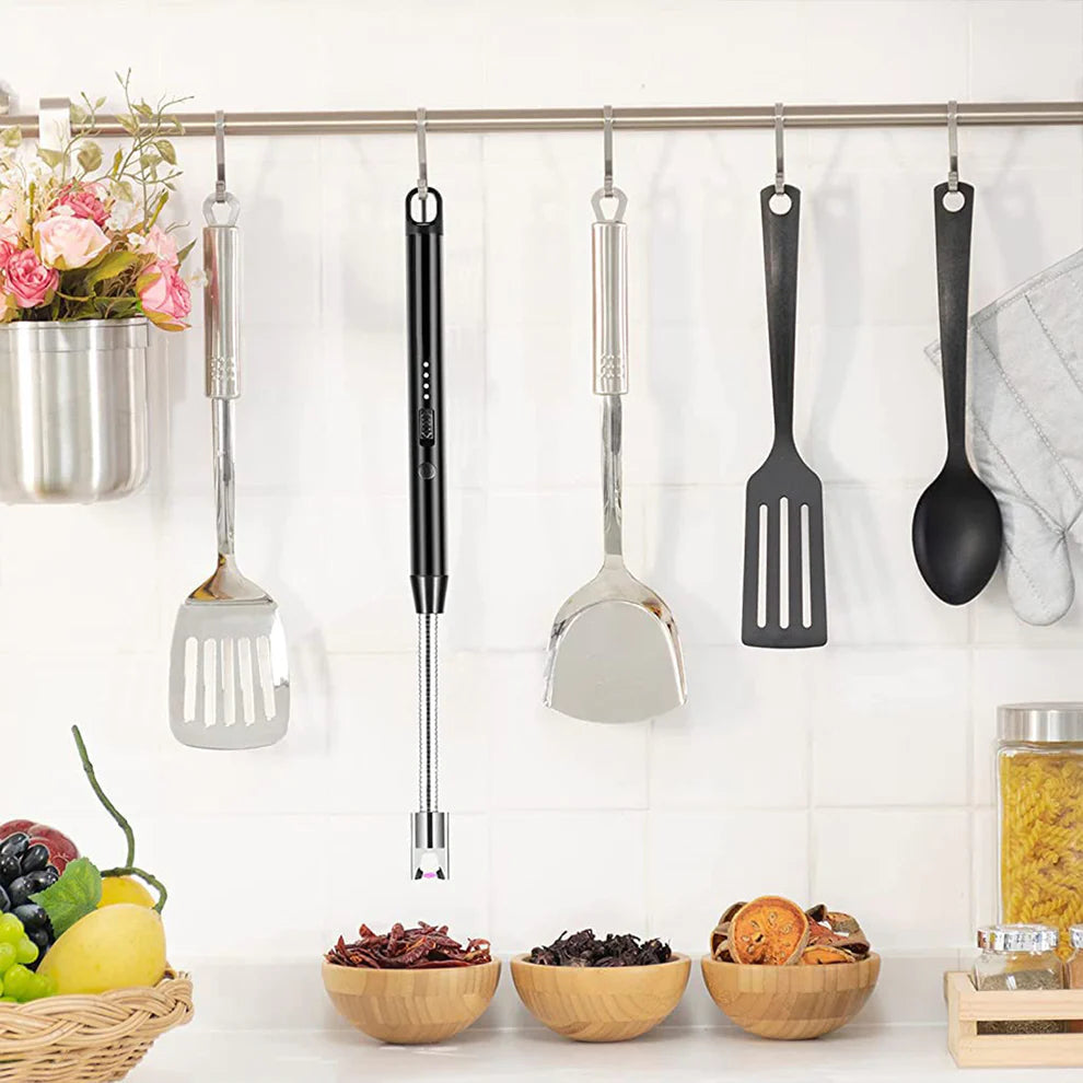 Rechargeable Electric Plasma Arc Lighter | USB Flameless Windproof Candle Lighter for Home, BBQ, Camping & Survival (Type-C Charging)