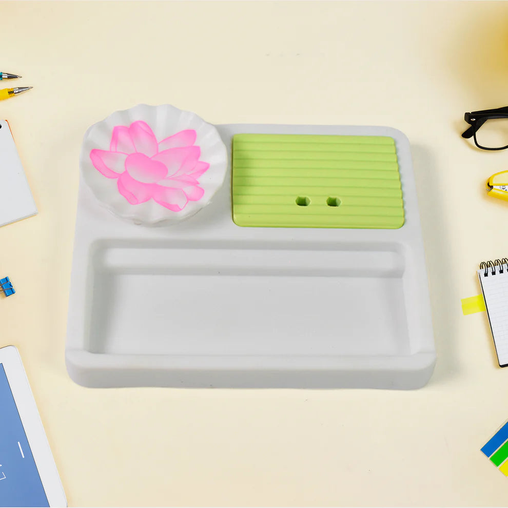 Cute Cartoon LED Desk Lamp – USB Rechargeable Study Light with Storage Base & Eye Protection