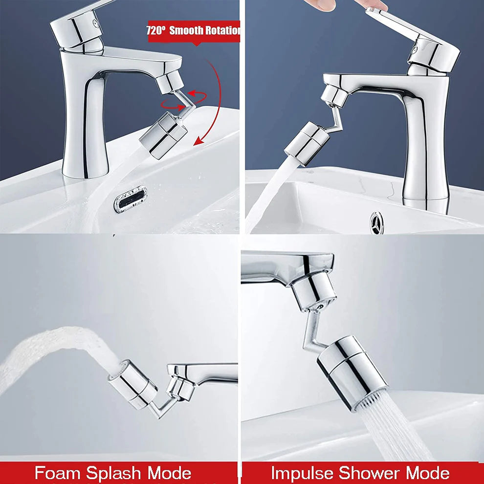 360° Rotating Splash Filter Faucet – Dual-Mode Sink Tap Sprayer Head for Kitchen & Bathroom