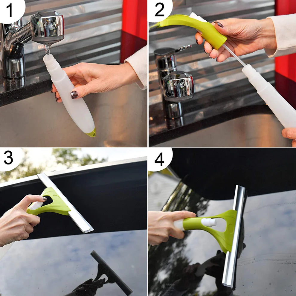 Spray Glass Wiper – 2-in-1 Windshield & Window Cleaner with Built-in Spray Bottle