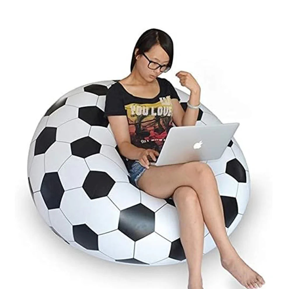 Inflatable Football Chair Sofa for Kids & Adults – Foldable, Lightweight & Portable (110x80 cm)