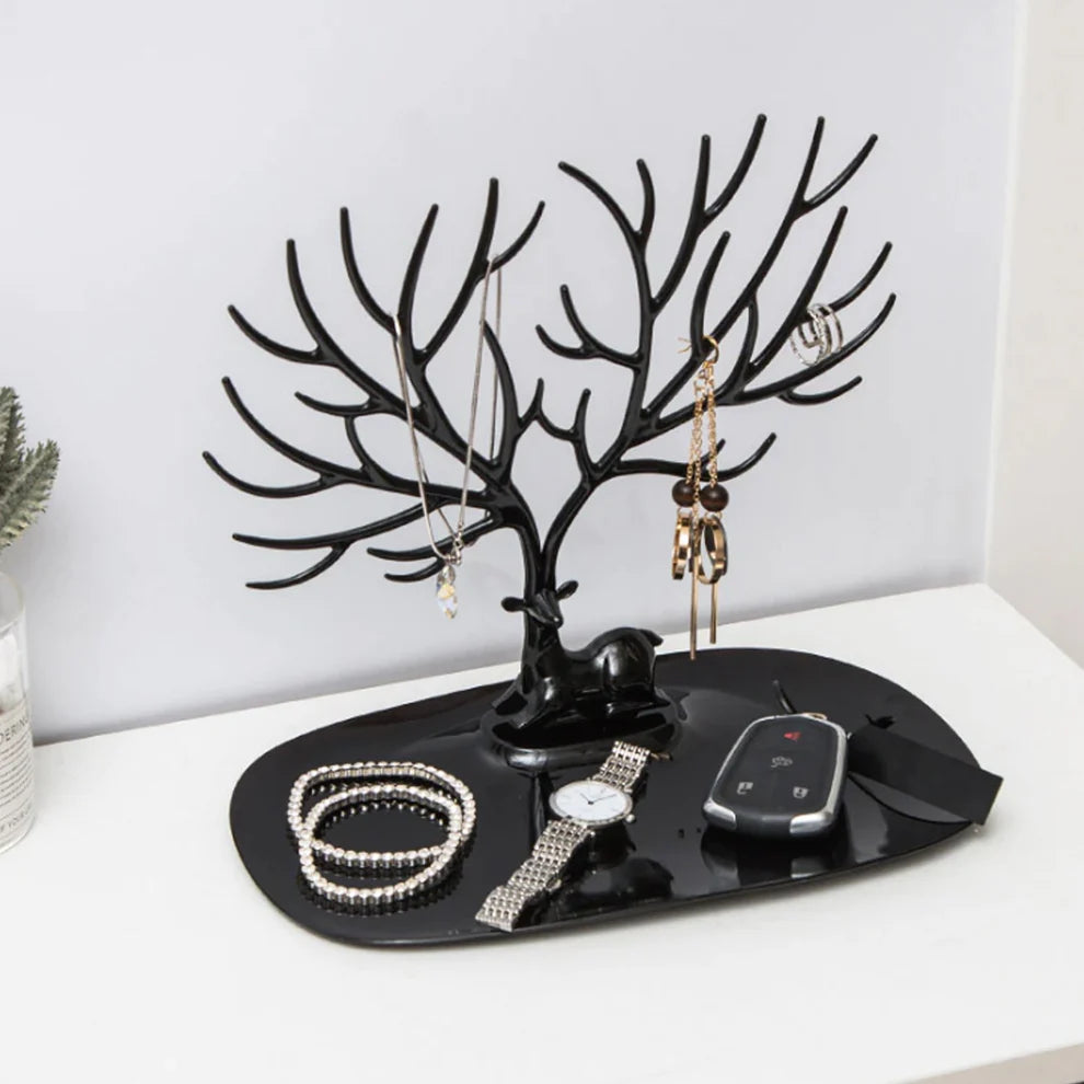 Deer Antler Jewelry Stand – Tree-Shaped Organizer for Rings, Necklaces & Bracelets