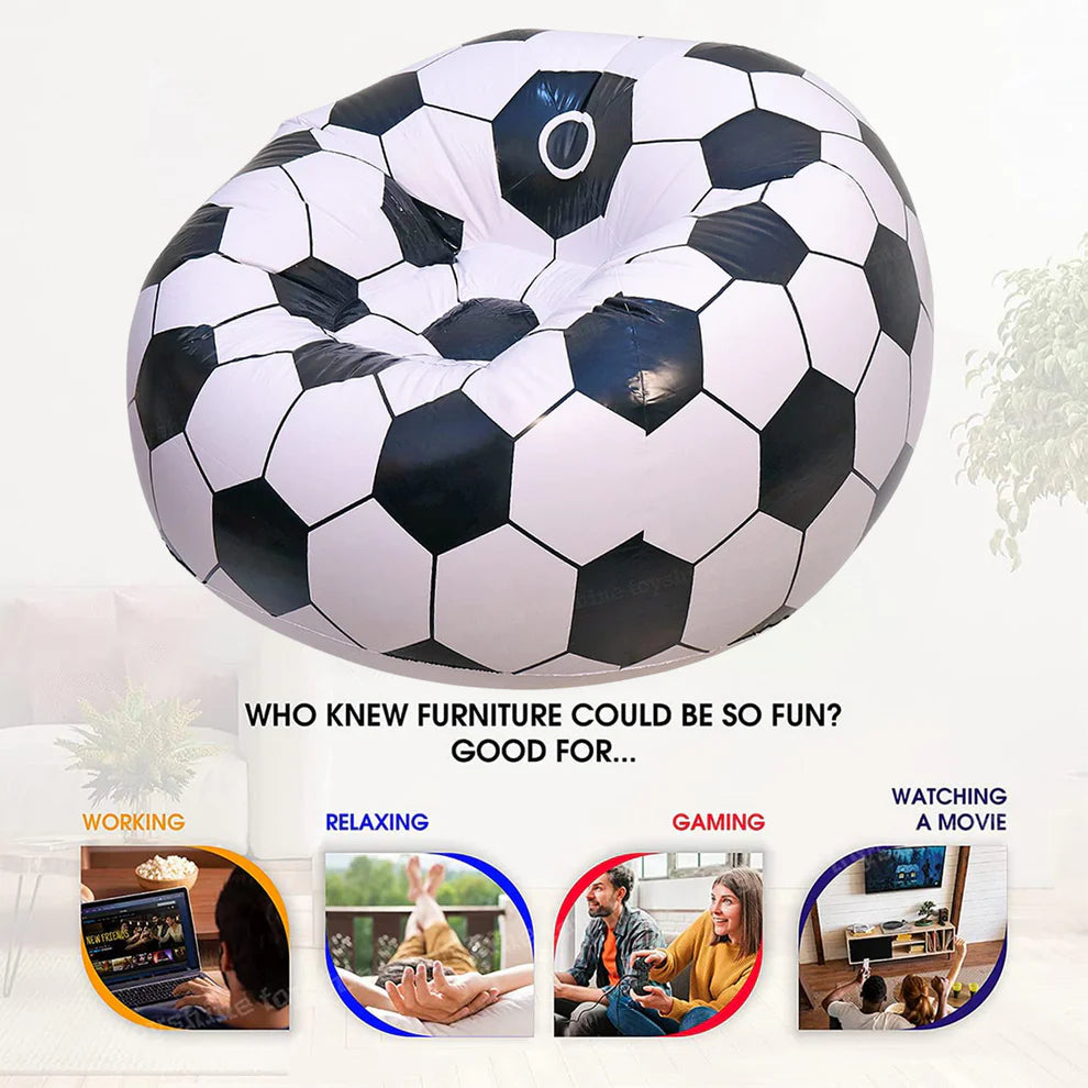 Inflatable Football Chair Sofa for Kids & Adults – Foldable, Lightweight & Portable (110x80 cm)