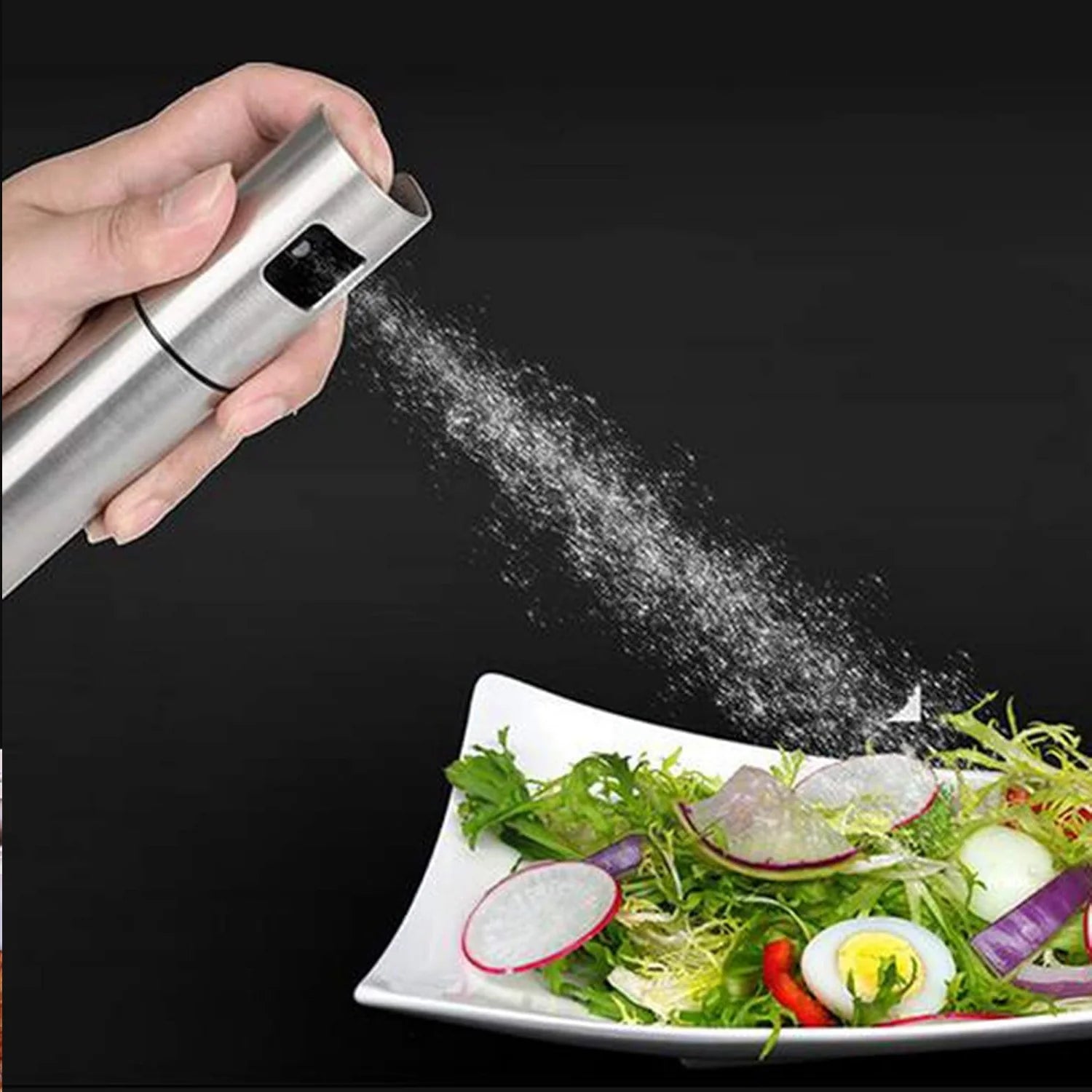 Stainless Steel Oil Spray Bottle – 100ml Food Grade Glass Dispenser for Cooking, BBQ, Salad, Baking, and Kitchen Use