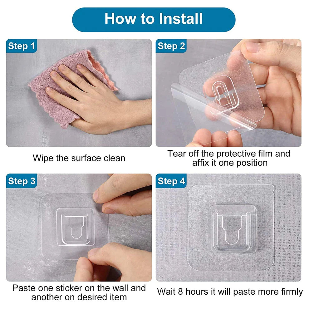 Wall-Mounted Multipurpose Storage Shelf – No Drill Bathroom & Kitchen Rack (Self-Adhesive)