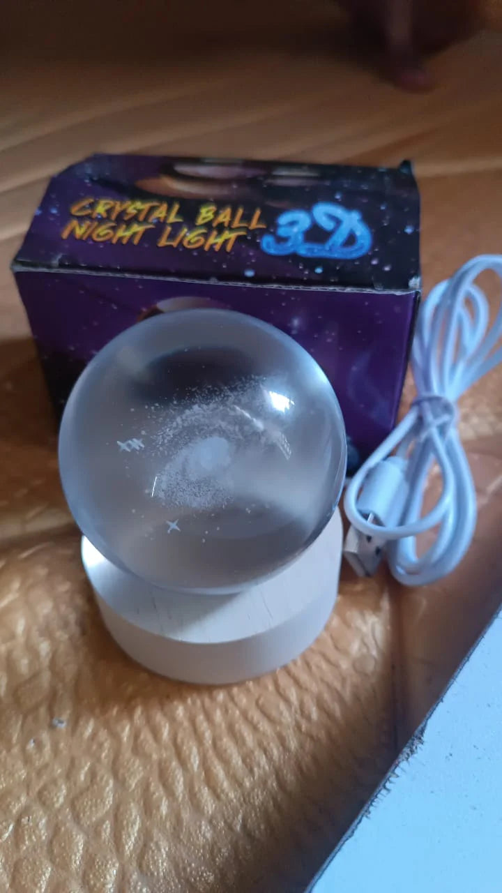 3D Crystal Galaxy Lamp Ball – LED Light Sphere (Assorted Design)