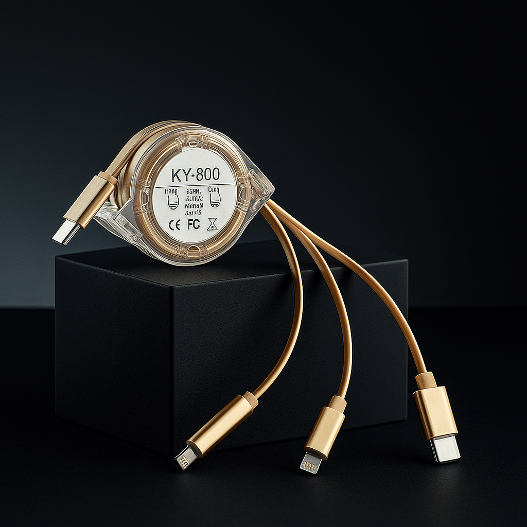 3-in-1 Retractable USB Charging Cable