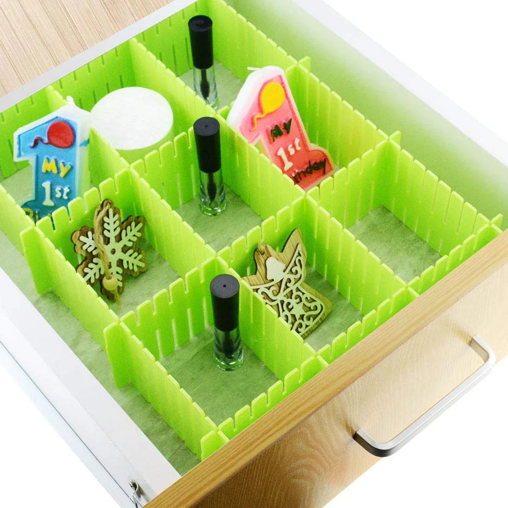Adjustable Drawer Organizer Divider – 6pcs Set (Multicolor, ABS Plastic)
