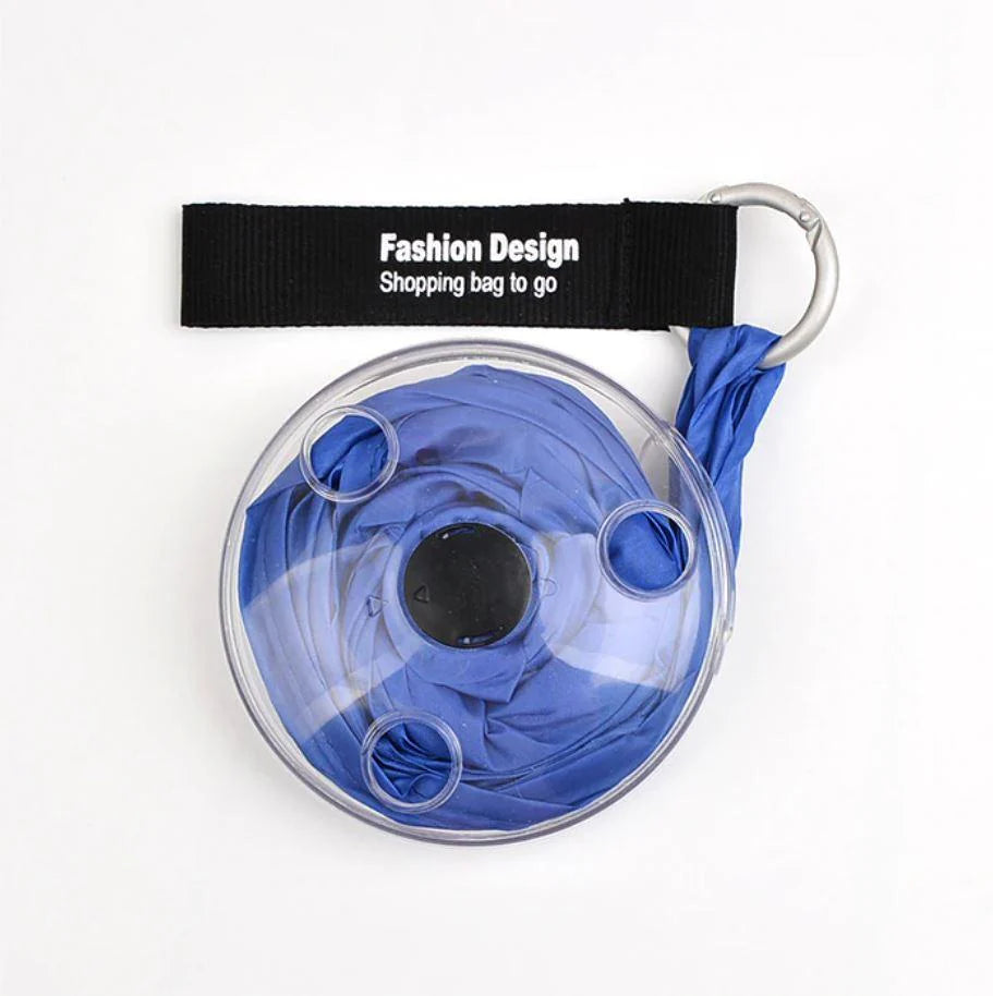 Foldable Reusable Shopping Bag with Clip-On Disc Case – Lightweight & Eco-Friendly