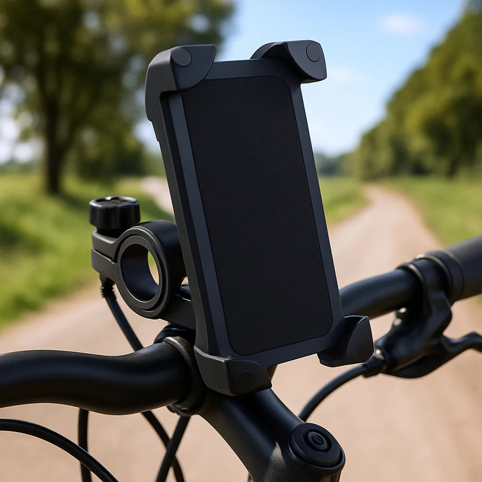 360° Rotating Bike & Motorcycle Phone Holder – Anti-Shake Handlebar Mount for All Smartphones