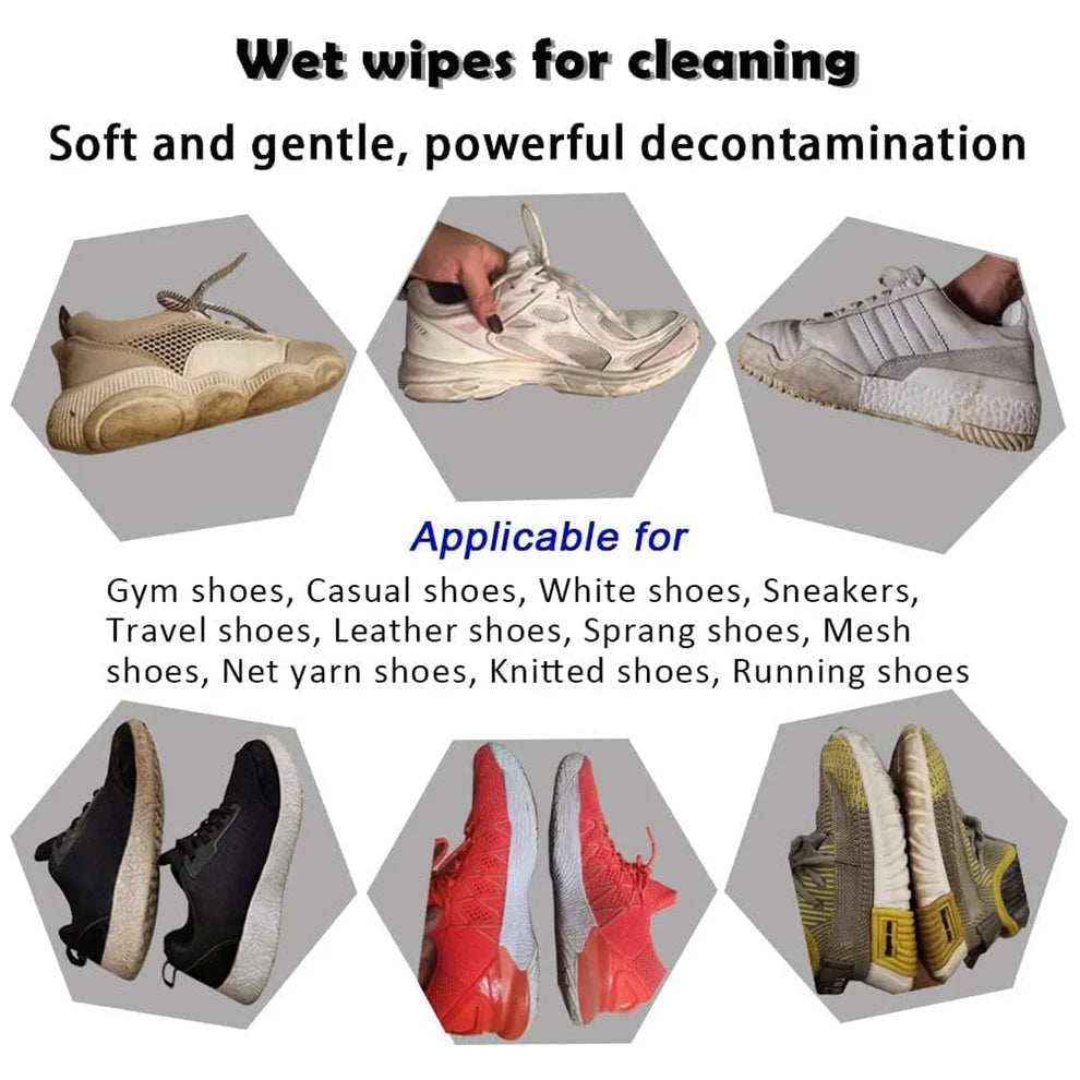 Sneaker Cleaning Wipes – Disposable Shoe Wipes for Sneakers, White Shoes & Leather (Pack of 80+30)