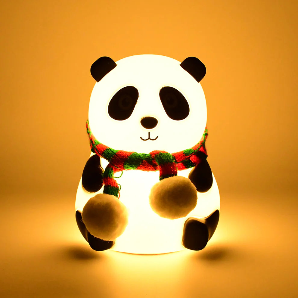 Panda 7-Color LED Silicone Touch Lamp – Rechargeable & Kid-Friendly Night Light